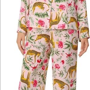 Shady Lady Pink Print Silk Pyjamas.